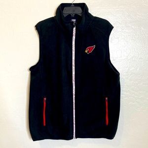 NWT Arizona Cardinals Fleece Zip Up Vest Black Size Large